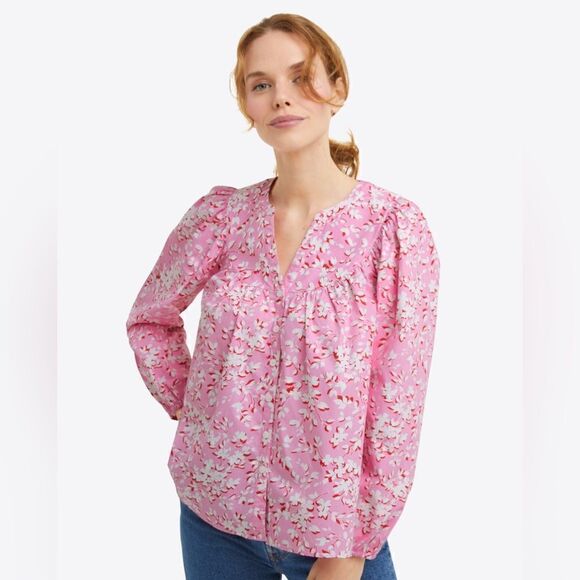 DRAPER JAMES NWT Button Down Top in Pink Shadow Floral size 2x - Picture 2 of 9